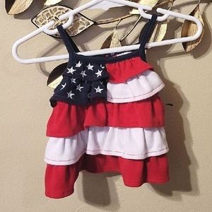 🇺🇸 American Baby Tiered Flag Dress size 6-9 months